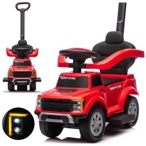 Stumiama mašina su rankena vaikui Ford F-150 3-in-1 (Raudona)